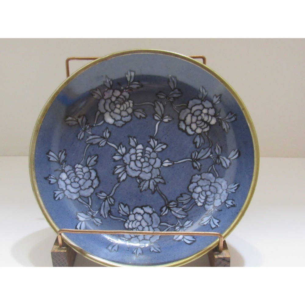 Japanese Porcelain Ware A.C.F. Decorated in Hong Kong, Brass Bottom Display Bowl